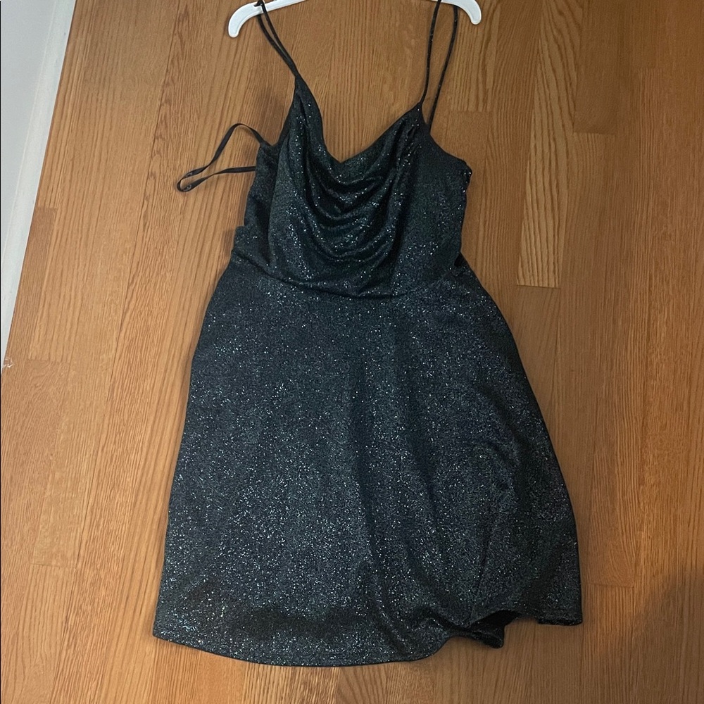 Papaya Black Sparkle Mini Dress